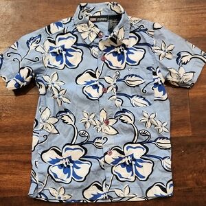 Faded Glory,5T, Blue and White Floral Shirt